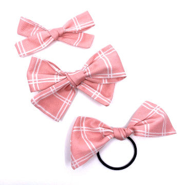 Pink Stripes Fabric Bow