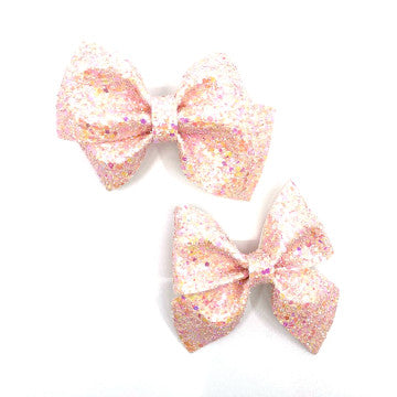 Iridescent Pink Glitter Bow