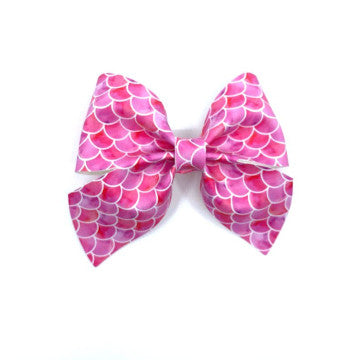 Pink Mermaid Vegan Leather Bow