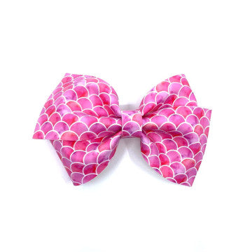 Pink Mermaid Vegan Leather Bow