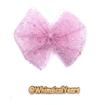 Sparkly Pink Tulle Bow