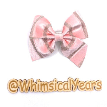 Pink Stripes Velvet Bow