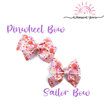 Mauve Daisies Vegan Leather Bow