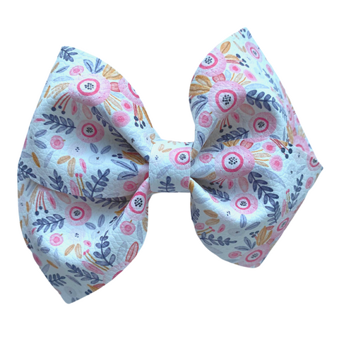 Wild Flowers Vegan Leather Bow