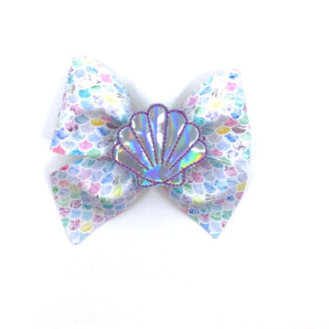 Light Mermaid Vegan Leather Bow